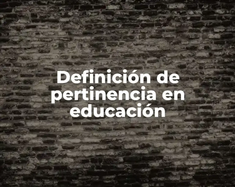 Definición de pertinencia en educación