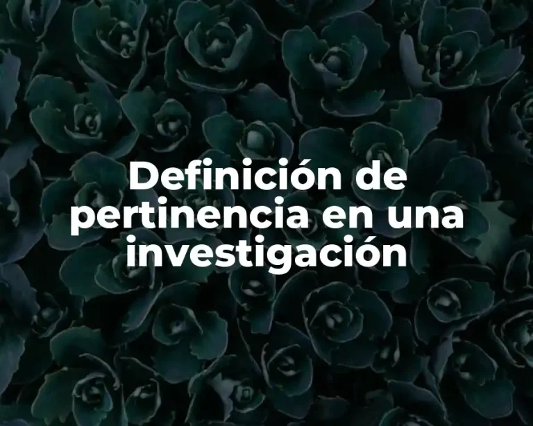 Definición de pertinencia en una investigación