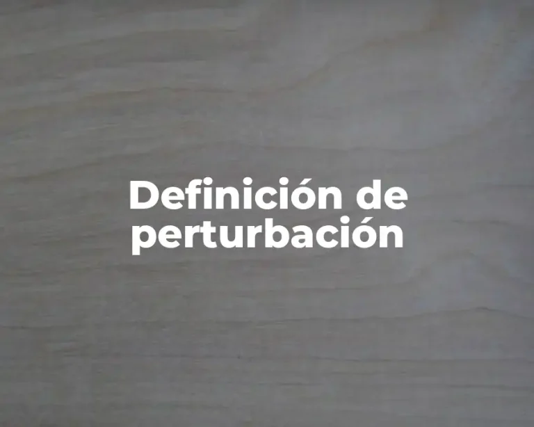 Definición de perturbación