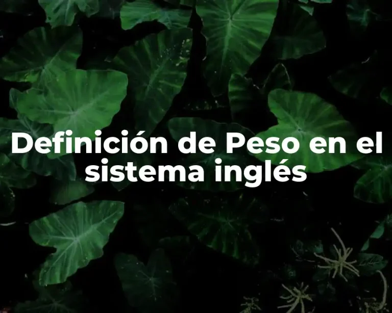 Definición de Peso en el sistema inglés