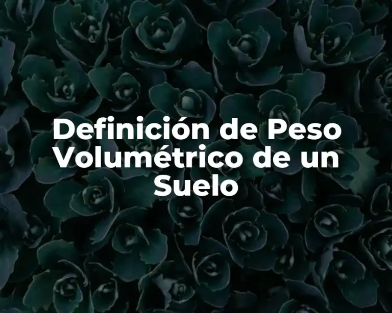 Definición de Peso Volumétrico de un Suelo