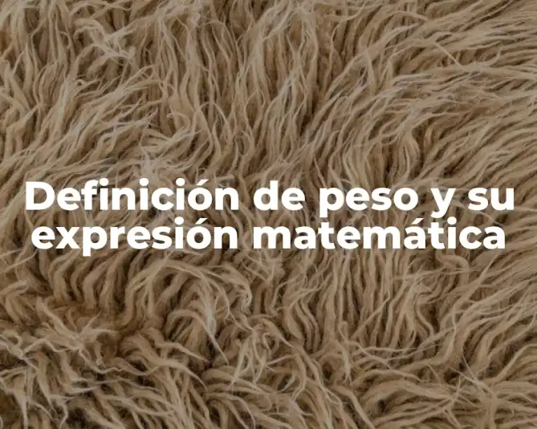 Definición de peso y su expresión matemática