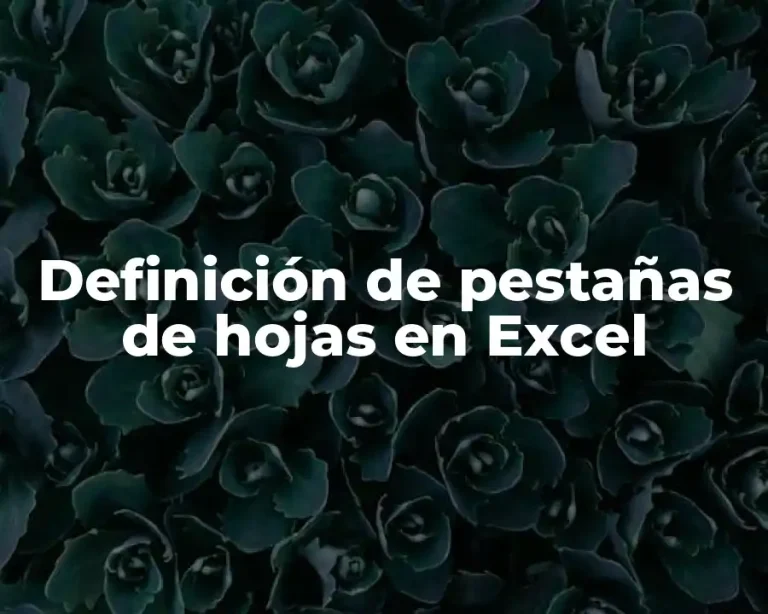 Definición de pestañas de hojas en Excel