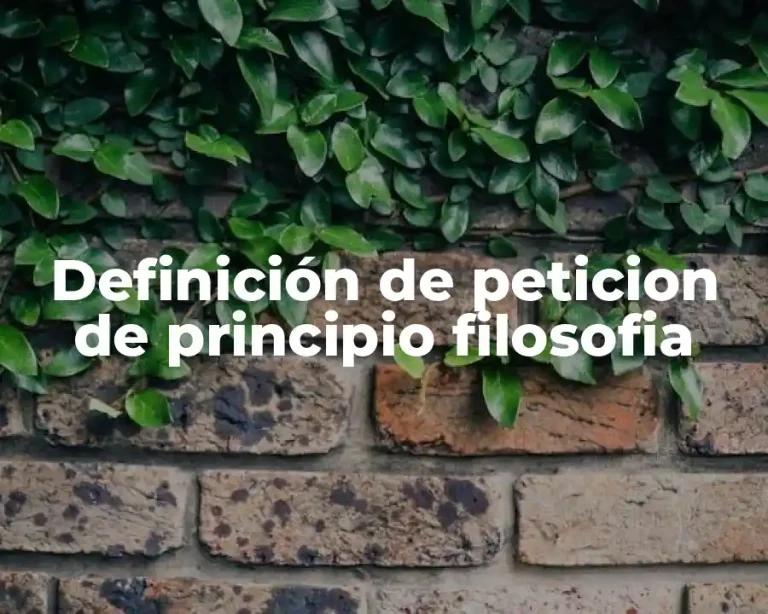 Definición de peticion de principio filosofia