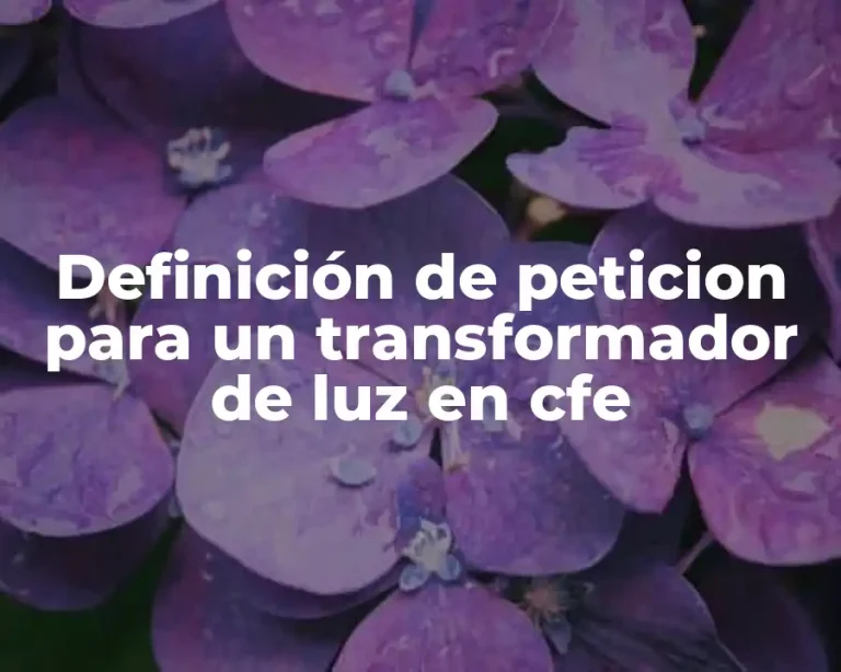 Definición de peticion para un transformador de luz en cfe
