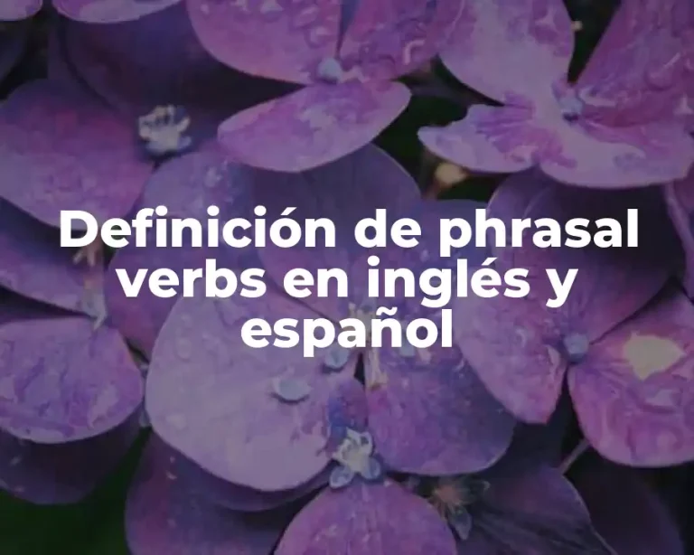 Definición de phrasal verbs en inglés y español