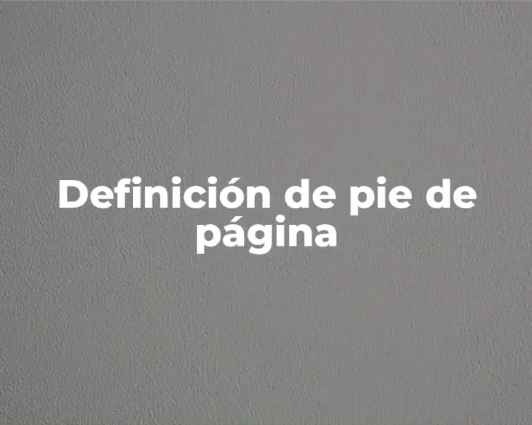 Definición de pie de página