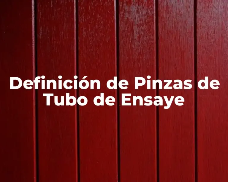Definición de Pinzas de Tubo de Ensaye
