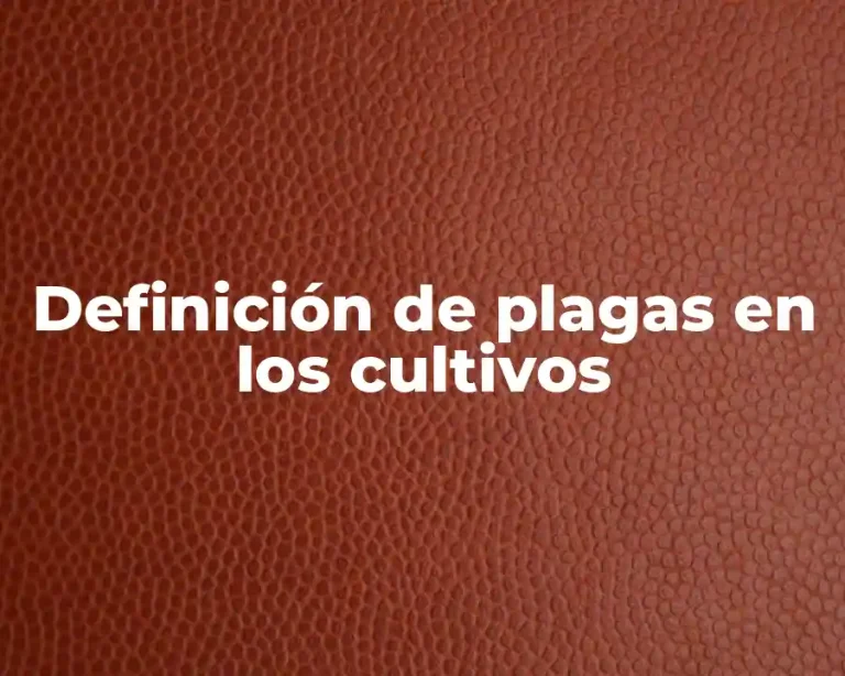 Definición de plagas en los cultivos