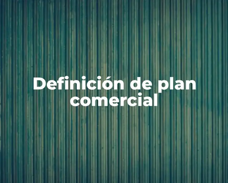 Definición de plan comercial