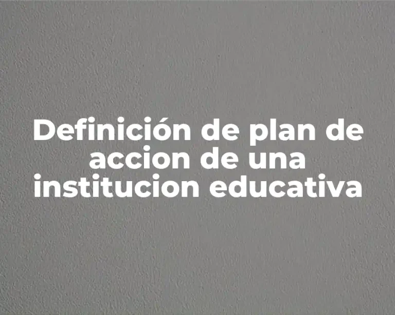 Definición de plan de accion de una institucion educativa