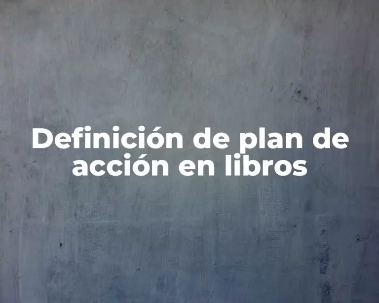 Definición de plan de acción en libros