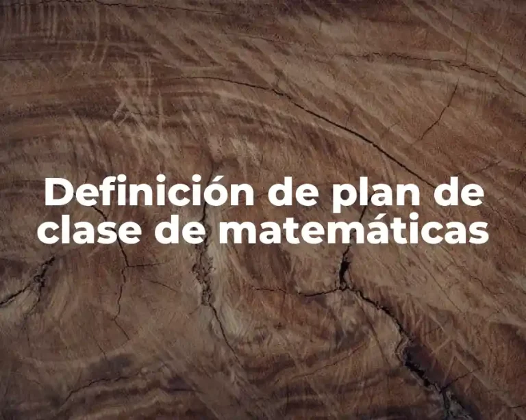 Definición de plan de clase de matemáticas
