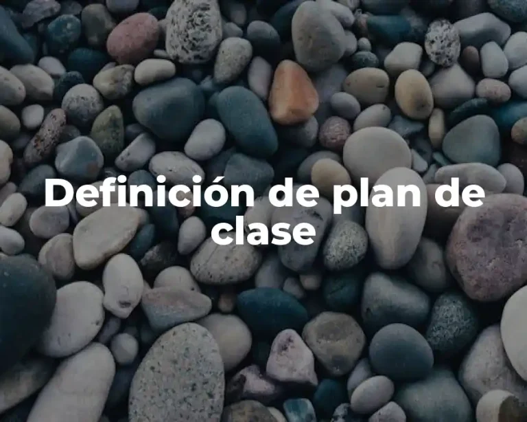 Definición de plan de clase