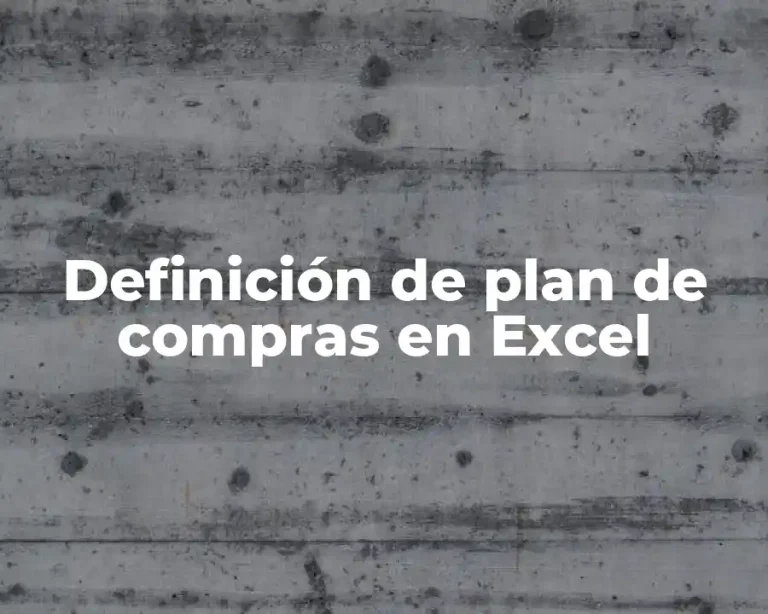 Definición de plan de compras en Excel