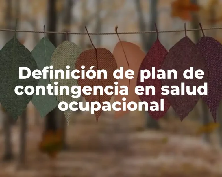Definición de plan de contingencia en salud ocupacional