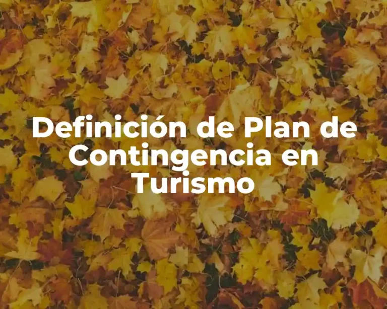Definición de Plan de Contingencia en Turismo