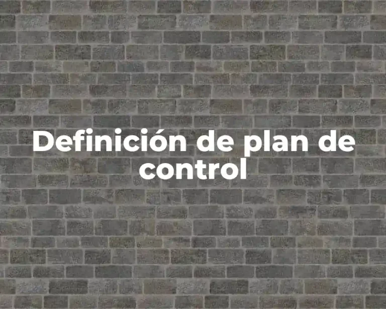 Definición de plan de control