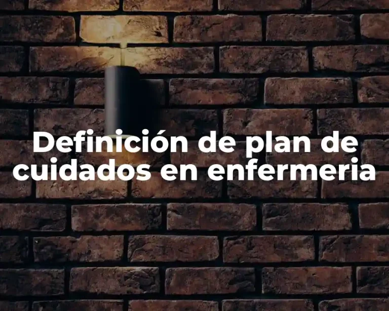 Definición de plan de cuidados en enfermeria