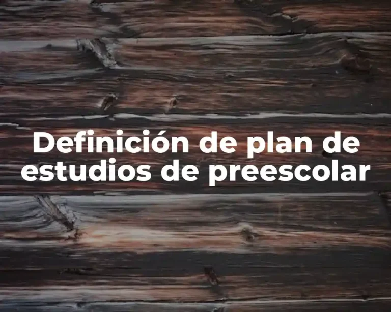 Definición de plan de estudios de preescolar