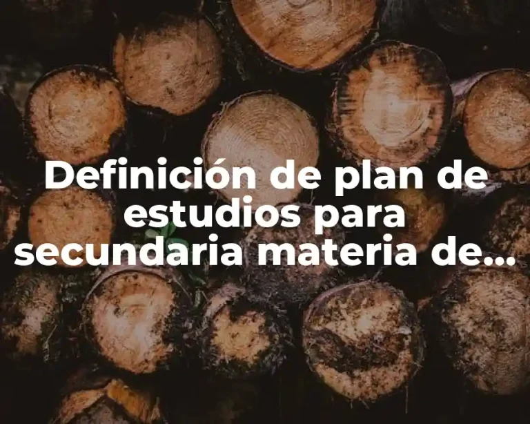 Definición de plan de estudios para secundaria materia de matemáticas