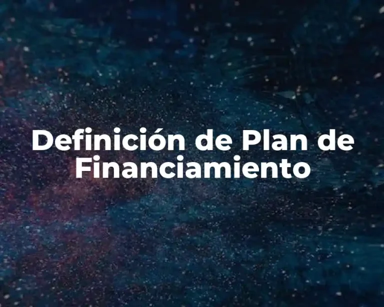 Definición de Plan de Financiamiento
