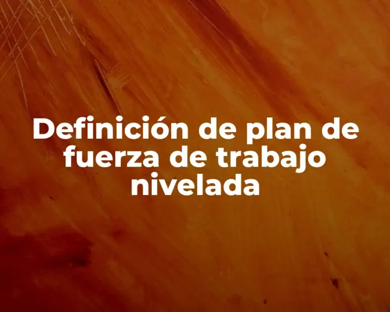 Definición de plan de fuerza de trabajo nivelada