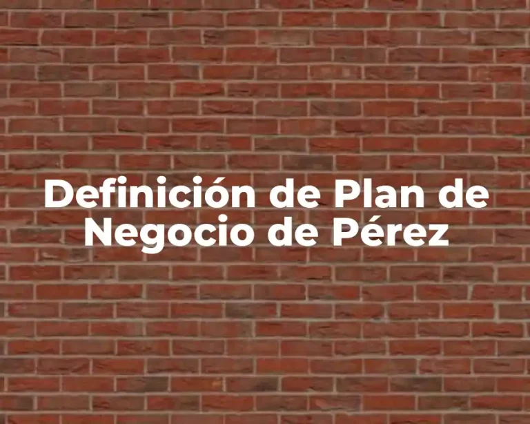 Definición de Plan de Negocio de Pérez