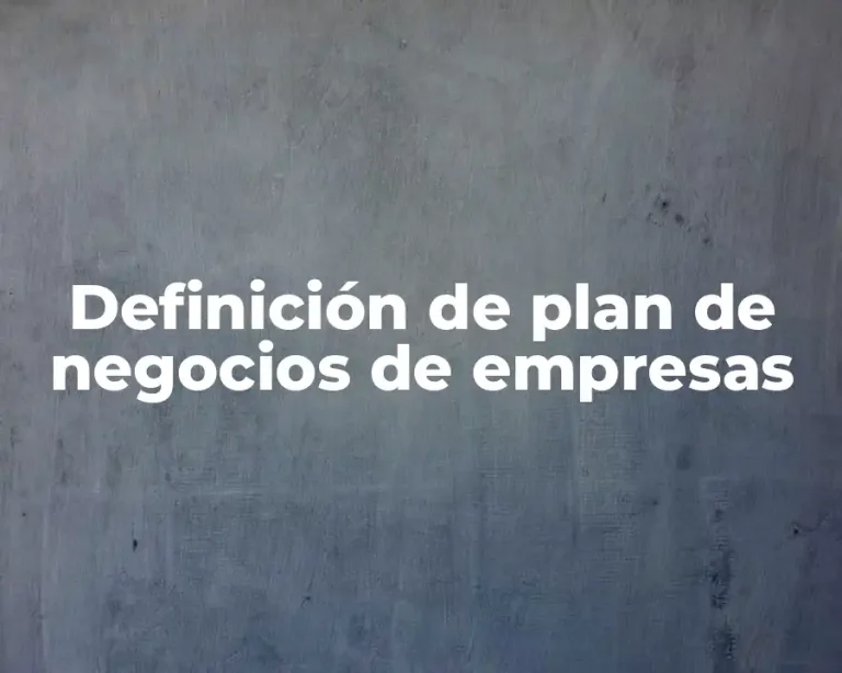 Definición de plan de negocios de empresas