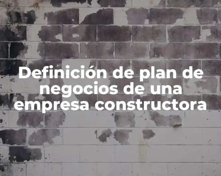 Definición de plan de negocios de una empresa constructora