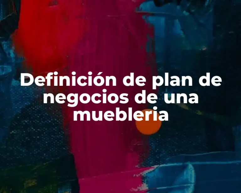Definición de plan de negocios de una muebleria