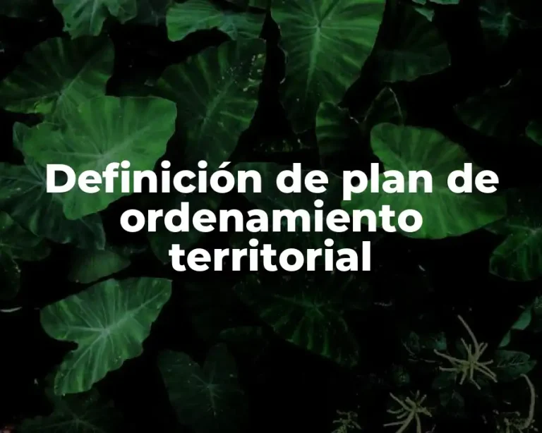Definición de plan de ordenamiento territorial