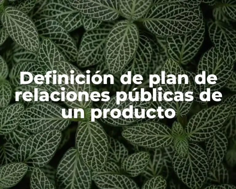 Definición de plan de relaciones públicas de un producto