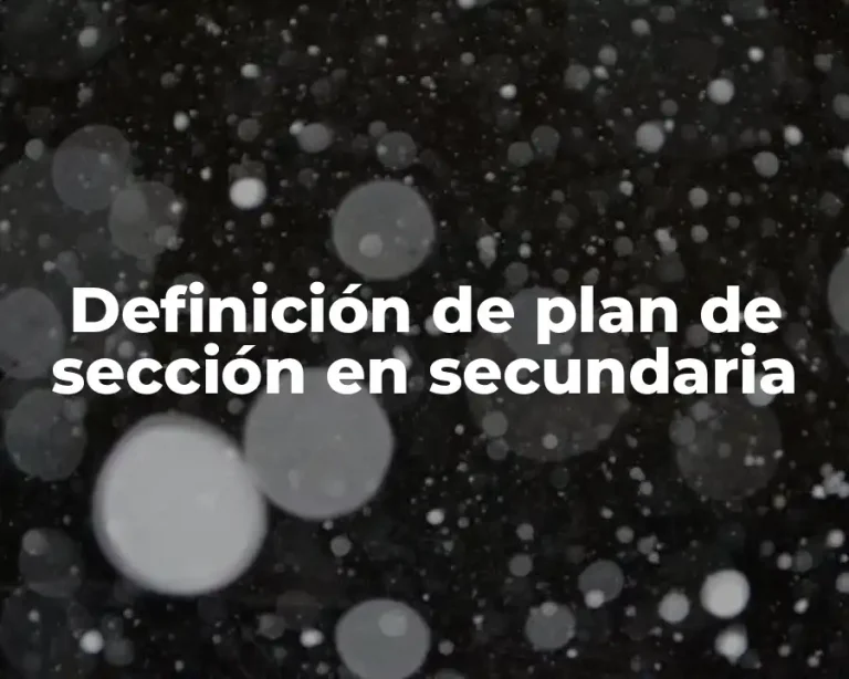 Definición de plan de sección en secundaria