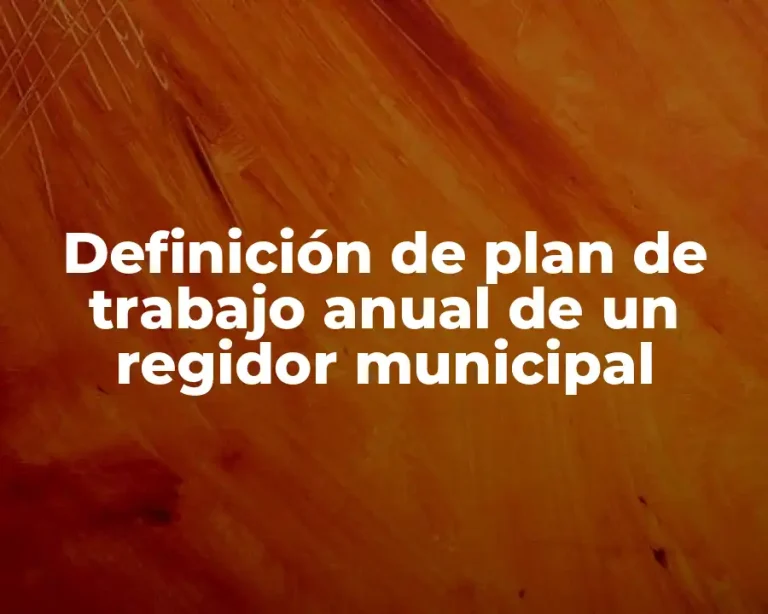 Definición de plan de trabajo anual de un regidor municipal