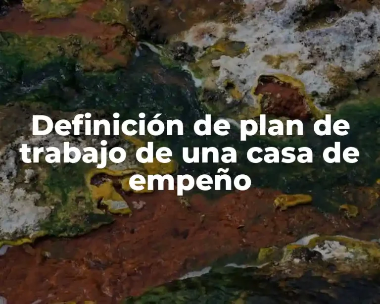 Definición de plan de trabajo de una casa de empeño