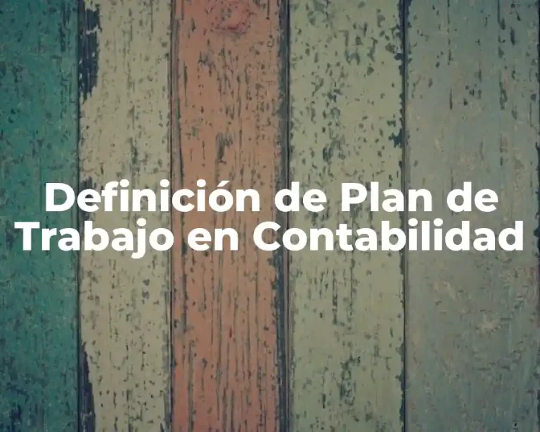 Definición de Plan de Trabajo en Contabilidad