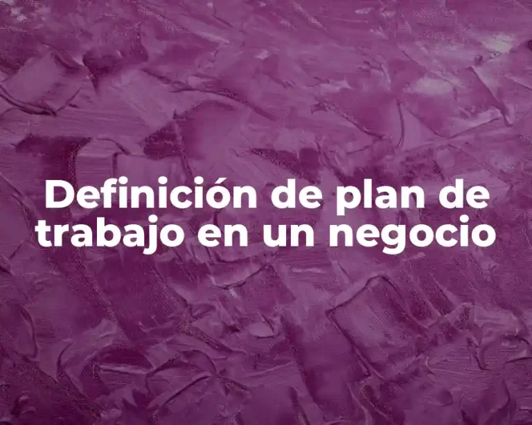 Definición de plan de trabajo en un negocio