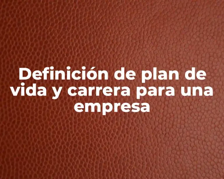 Definición de plan de vida y carrera para una empresa