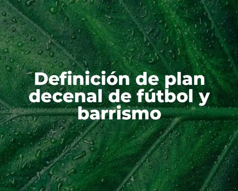 Definición de plan decenal de fútbol y barrismo