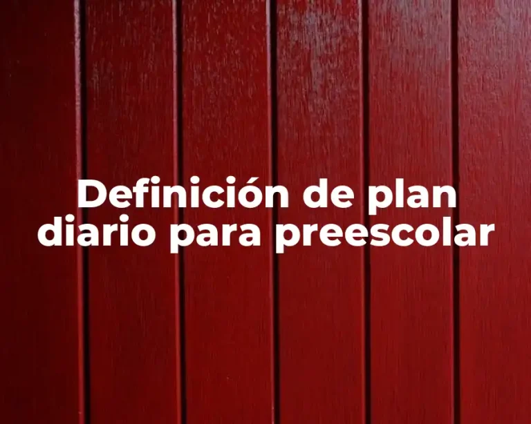 Definición de plan diario para preescolar