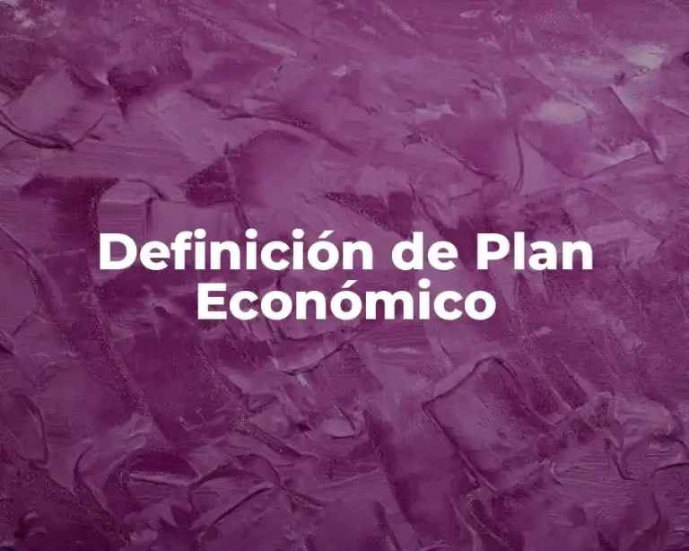 Definición de Plan Económico