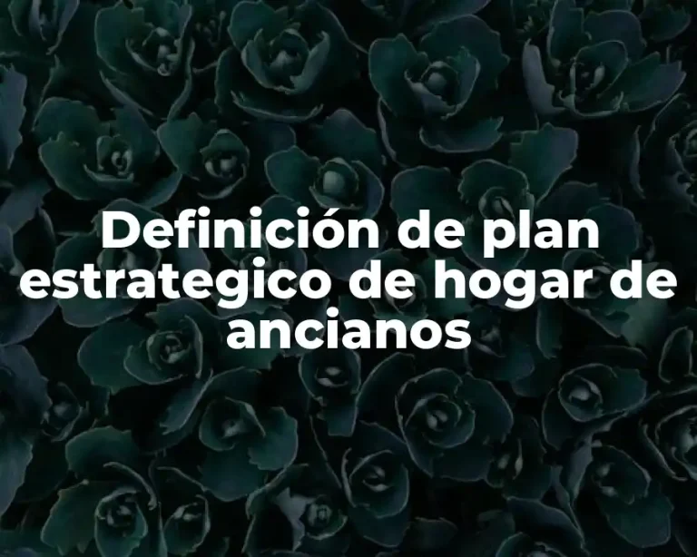 Definición de plan estrategico de hogar de ancianos