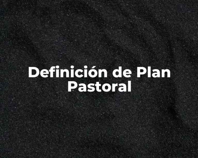 Definición de Plan Pastoral