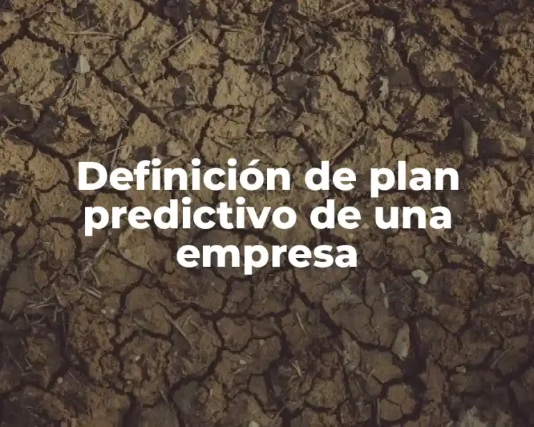 Definición de plan predictivo de una empresa