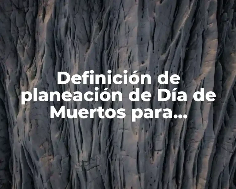 Definición de planeación de Día de Muertos para preescolar