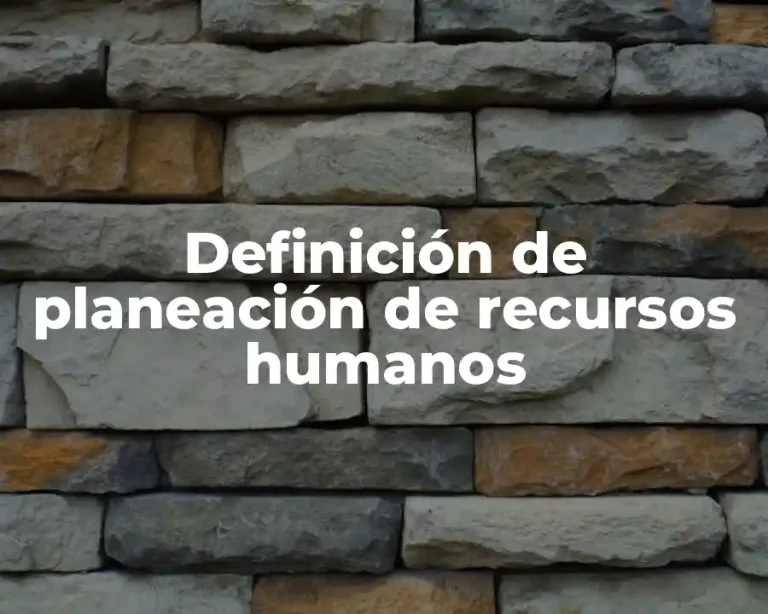 Definición de planeación de recursos humanos