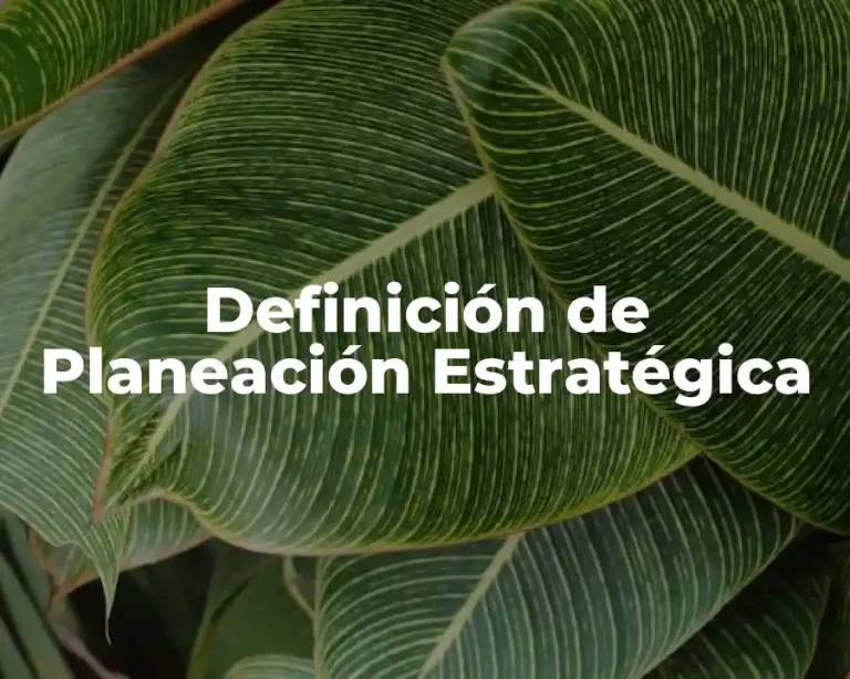 Definición de Planeación Estratégica