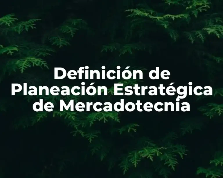 Definición de Planeación Estratégica de Mercadotecnia