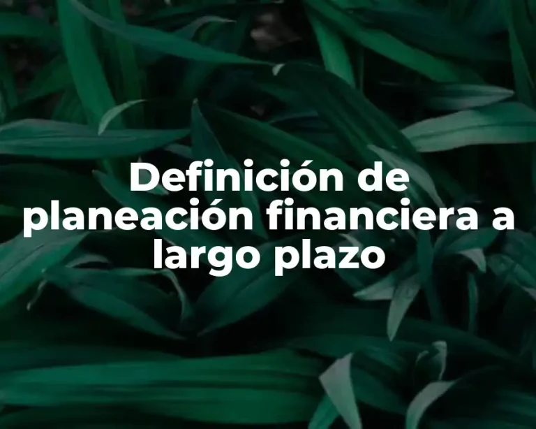 Definición de planeación financiera a largo plazo